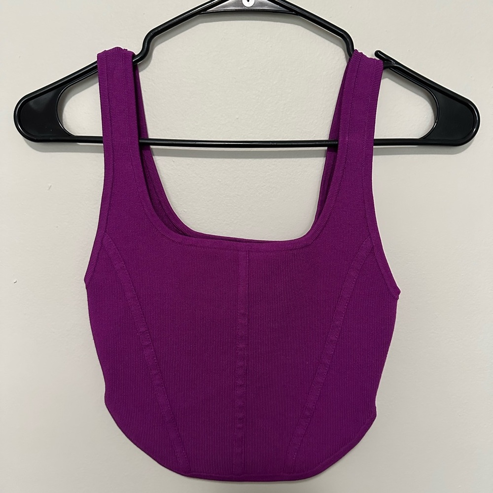 Babaton Sculpt Knit Bustier Tank Purple